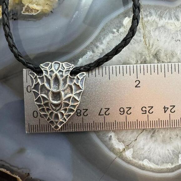Carolyn Pollack Sterling Arrowhead Pendant with Black Braided Leather Necklace - Picture 10 of 10